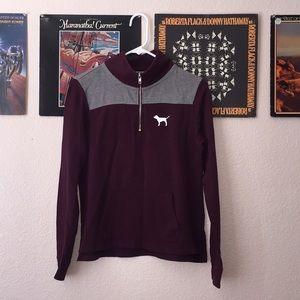 PINK burgandy quarter zip✨
